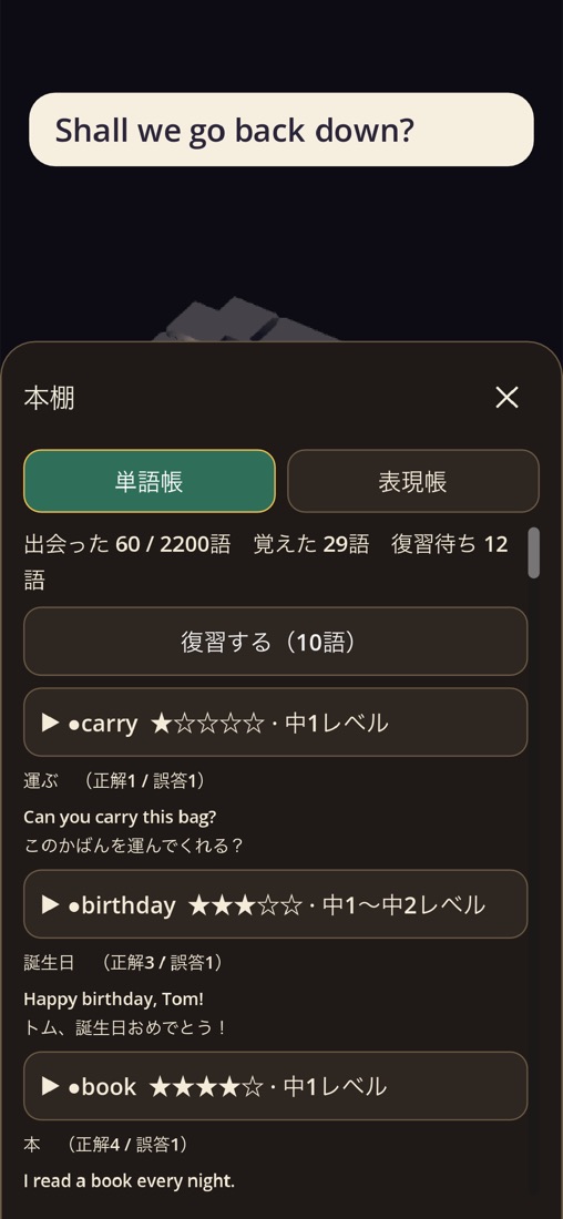 単語帳と表現帳